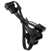 Kolink PC ventilator Y-kabel [1x 4-polni ženski konektor za računalniški ventilator - 3x 4-polni ženski konektor za računalniški ventilator] 0.35 m črna Koli, (20416139)