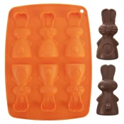 shumee Silikonski modelček za piškote in praline v obliki oranžnega zajčka SILLINIE