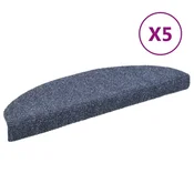 Vidaxl Preproge za stopnice, samolepilne, 5 kosov, 65 x 21 x 4 cm, modre, polkrožne, velike