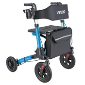 VEVOR Rollator hodulja ultra kompaktna 3-zložljiva s sedežem 715x72x84-965 cm nastavljiva