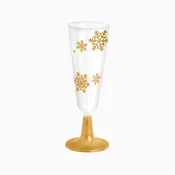 Oh Yeah! Kozarci za šampanjec s snežinkami in zlatim pecljem, 150 ml – 4 kosi