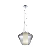 Redo 01-1139 - Luster na sajli FUSION 1xE27/42W/230V, precnik 30 cm, sjajni hrom / zadimljeno staklo