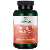 Omega-3 ribje olje z vitaminom D, limona - 60 mehkih gelov