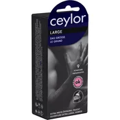 Ceylor Single: Large, 9 extra wide condoms with cream lubricant