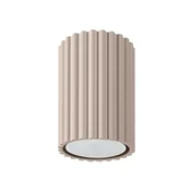 SOLLUX lighting Moderna stropna svetilka, taupe, okrogla, valovita, cev, 10 cm, 1xGU10 10W, KARBON, Sollux Lighting