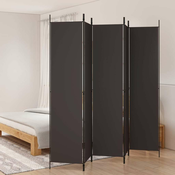 Sobna pregrada s 5 panela smeda 250x220 cm od tkanine