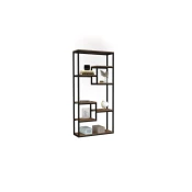 Hanah Home Emina Walnut Polica za knjige 85x182x29cm, Crna