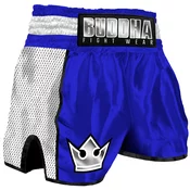 Muay Thai Kick Boxing hlače Buddha Retro Premium Modro-Bele