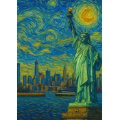 Newyorški plakat New York v slogu Van Gogha 30x40 cm