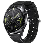 BStrap Denim pašček za Huawei Watch 3/3 Pro, black