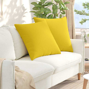 Jastucici za sofu 2 pcs Svijetlo žuta 80 x 80 cm tkanina