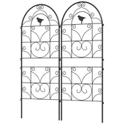 Homestar Komplet kovinskih opornikov za rastline z vzorcem ptice 50x120 cm črna, (5000228425)