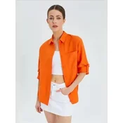 MixRay Bluza Hemden temno oranžna