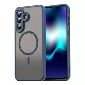 Hibridni ovitek HaloFrost II MagSafe za Samsung Galaxy A37 - navy blue