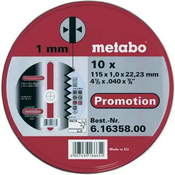 Set 10 reznih ploca O115x1mm metal/inox Metabo