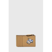 Usnjena denarnica Polo Ralph Lauren ženska, bež barva, 427937675