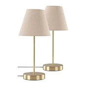 Bež/medeninasta tekstilna namizna svetilka (višina 39 cm) Lasse – Jotex