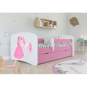 Otroška postelja z pregrado Ourbaby - Princeska s ponijem 160x80 cm,postelja brez skladiščnega prostora