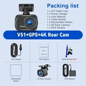 KJB Avto kamera 4K z Wi-Fi, nočnim snemanjem in nadzorom parkiranja V51-GPS-6M, 128 GB