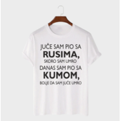 MAFIMI Muška majica Juce sam pio sa Rusima, Bela
