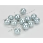 Rayher. Bunkice na žici, pearl modre, 1,8cm, set 12