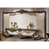 Casa Padrino luxury baroque TV cabinet cream/white/green/gold - Magnificent living room sideboard with back wall - Baroque living room furniture - Luxury furniture in baroque style