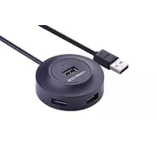 USB Hub 4 port Ugreen 2.0 CR106 crni