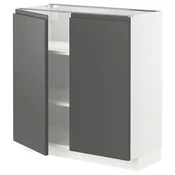 METOD Podni element s policama/2 vrata, bela/Voxtorp tamnosiva, 80x37 cm