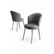 HANAH HOME Set stolica (4 dela) Risa Grey Chrome