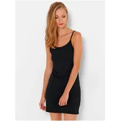 Black Womens Dress with Transparent Stripe on the Side CAMAIEU - Ladies
