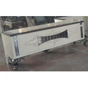 Casa Padrino luxury baroque TV cabinet cream/silver/gray/gold - Magnificent solid wood sideboard with 4 doors - Living room furniture in baroque style - Baroque furniture