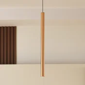 Lindby LED viseča svetilka Lumaro, zlata, O 3 cm, aluminij, 48 V, zatemnljiva - Dnevna soba/jedilnica - Sodobni - zlato