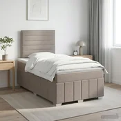 Vidaxl Postelja boxspring z vzmetnico Taupe 120 x 200 cm Blago