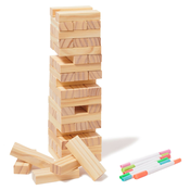 sunnylife® drvena društvena igra jumbling tower s flomasterima za bojanje