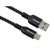 PremiumCord USB-C z USB 3.0 A (USB 3.2 generacije 1, 3A, 5Gbit/s) bombažno pletenico in aluminijastimi priključki 0,5 m