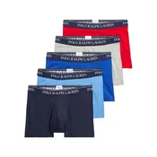 Bokserji Ralph Lauren Stretch Cotton Classic Trunk 5-Pack Red/ Grey/ Royal Game/ Blue/ Navy L