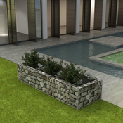 Gabionska sadilica celicna 270 x 90 x 50 cm