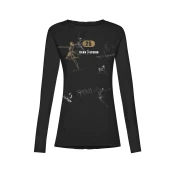 Deha GRAPHIC LONG SLEEVE T-SHIRT, ženska majica, črna A00597