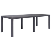 Vrtni stol smedi 220 x 90 x 72 cm plastika s izgledom ratana