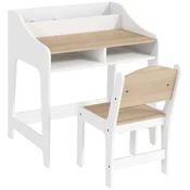 Homestar Otroška pisalna miza in stol komplet 60x48x68 cm naravni z shranjevalnim prostorom