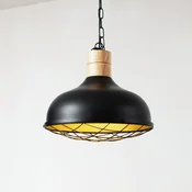 Obesna svetilka Lindby Olbi, črna, gumijasto drevo, dolžina 41,5 cm - Dnevna soba/jedilnica - Podeželska hiša/Rustikalna - črna, svetel les