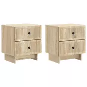 vidaXL Nočna omarica s predalom 2 pcs Sonoma hrast 43 x 34,5 x 47,5 cm