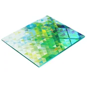 shumee Kuhinjska deska iz kaljenega stekla z abstraktno trikotno grafiko 60x52 cm