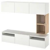 BESTA/EKET TV-omarica, bela/Lappviken bela, 180x42x166 cm