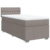 Vidaxl Box spring postelja z vzmetnico taupe 90x200 cm blago