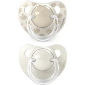 Suavinex Birdies Anatomical Silicone 6-18m duda Cream 2 kos
