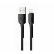 USAMS podatkovni kabel U14 SJ259 Lightning 2A, 1.2 m, pleten, najlon, črn