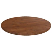 Vidaxl Okrogla mizna plošča temno rjava O40x1,5 cm trdna hrastovina