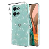 Prozoren ovitek z bleščicami za Motorola Moto G75 - Prozorna KP37005