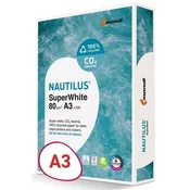 Recikliran papir Nautilus Superwhite - A3, svetlo bel, 80 g/m2, CIE 150, 500 listov